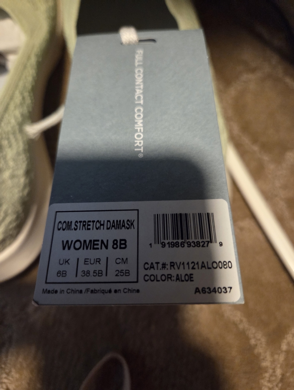 REVITALIGN Aloe Green Slip-On Stretch Damask Sneakers